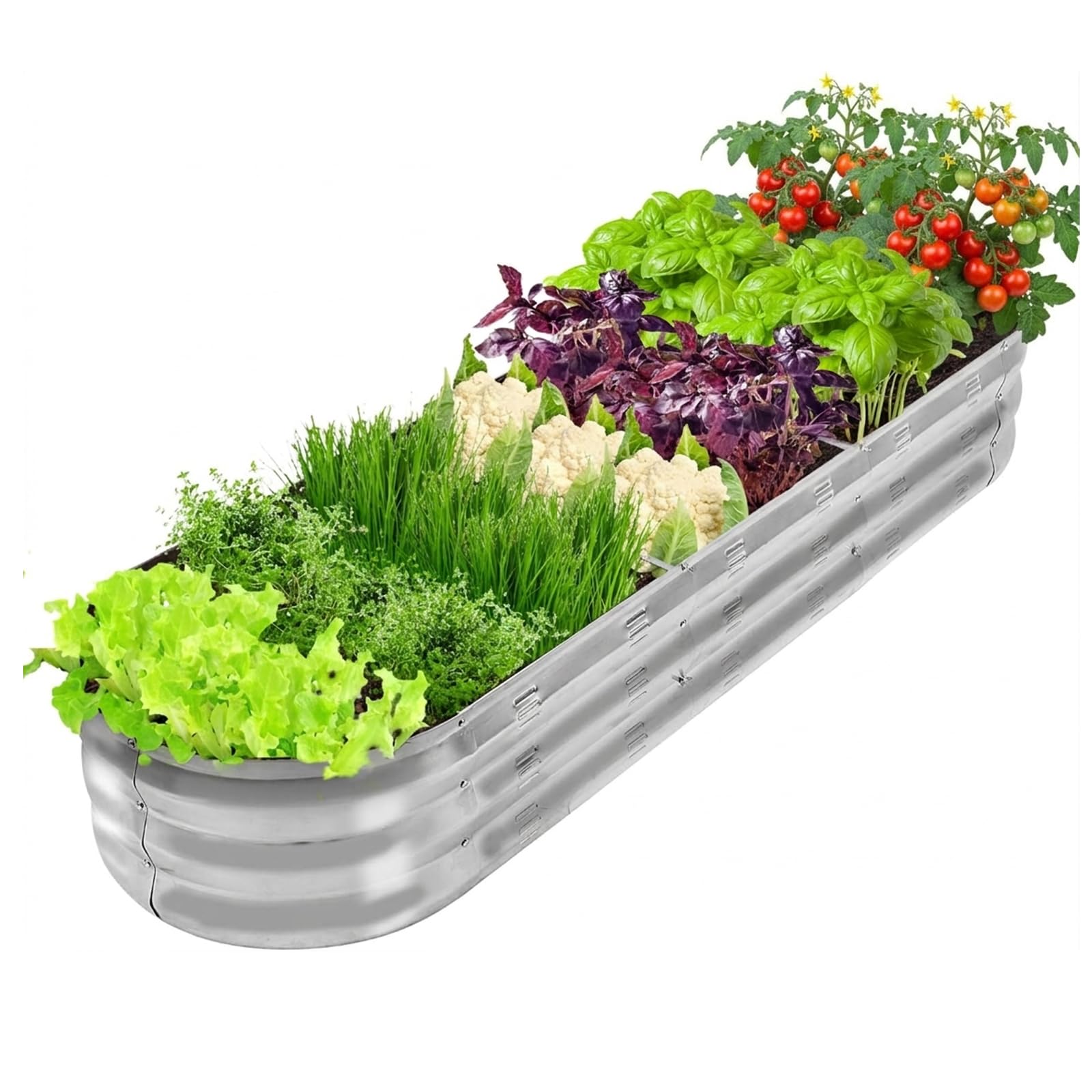 GADI 67-inch galvanized raised garden bed front view for durable outdoor gardening.