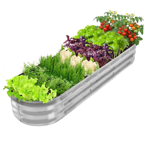 GADI 67-inch galvanized raised garden bed front view for durable outdoor gardening.