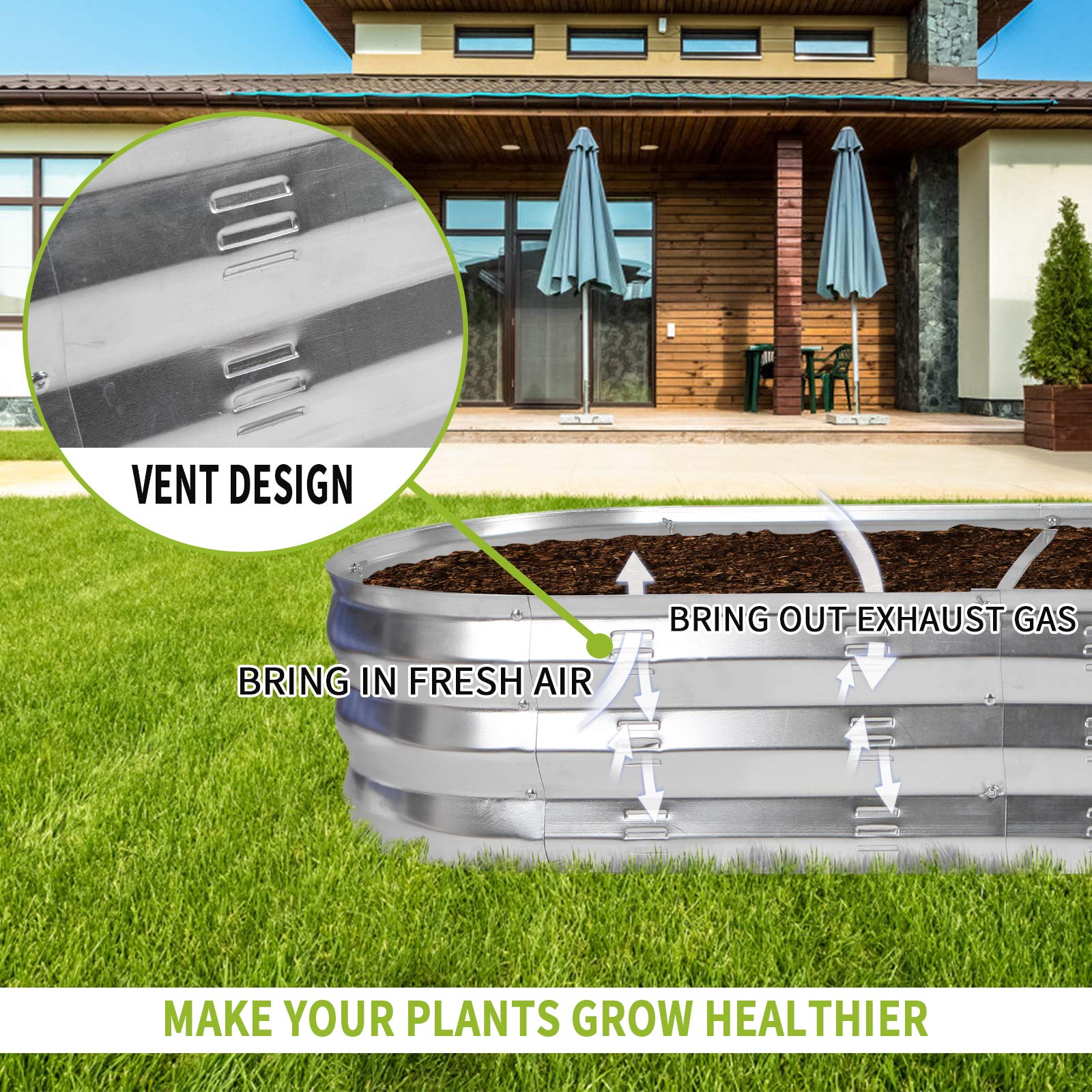 GADI easy-assembly kit shown for quick setup in a patio garden.
