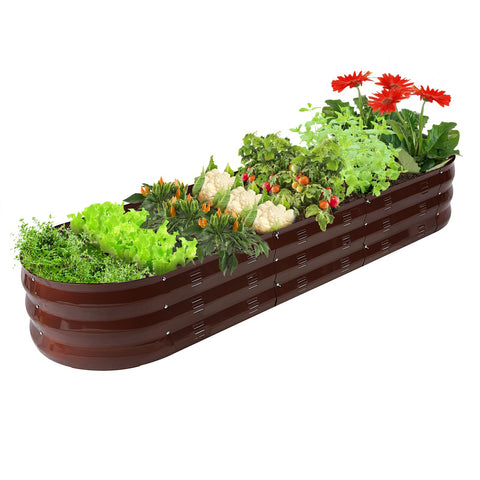 GADI raised garden bed side view showing sturdy steel construction for durable outdoor gardening
