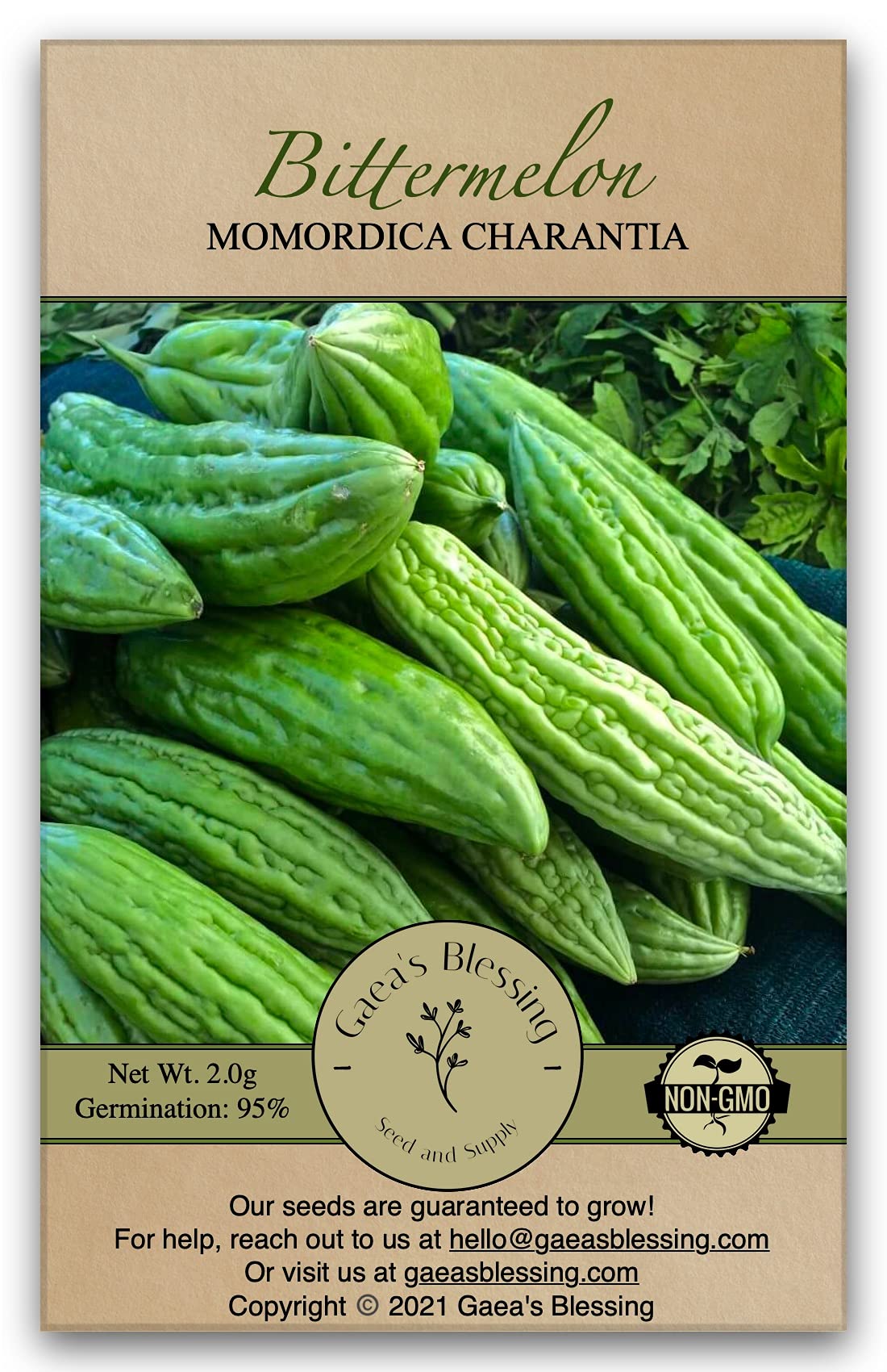 Gaea's Blessing bitter melon seeds pack for home gardening with non-GMO heirloom quality