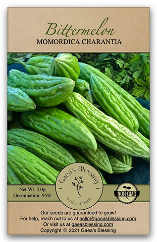 Gaea's Blessing bitter melon seeds pack for home gardening with non-GMO heirloom quality
