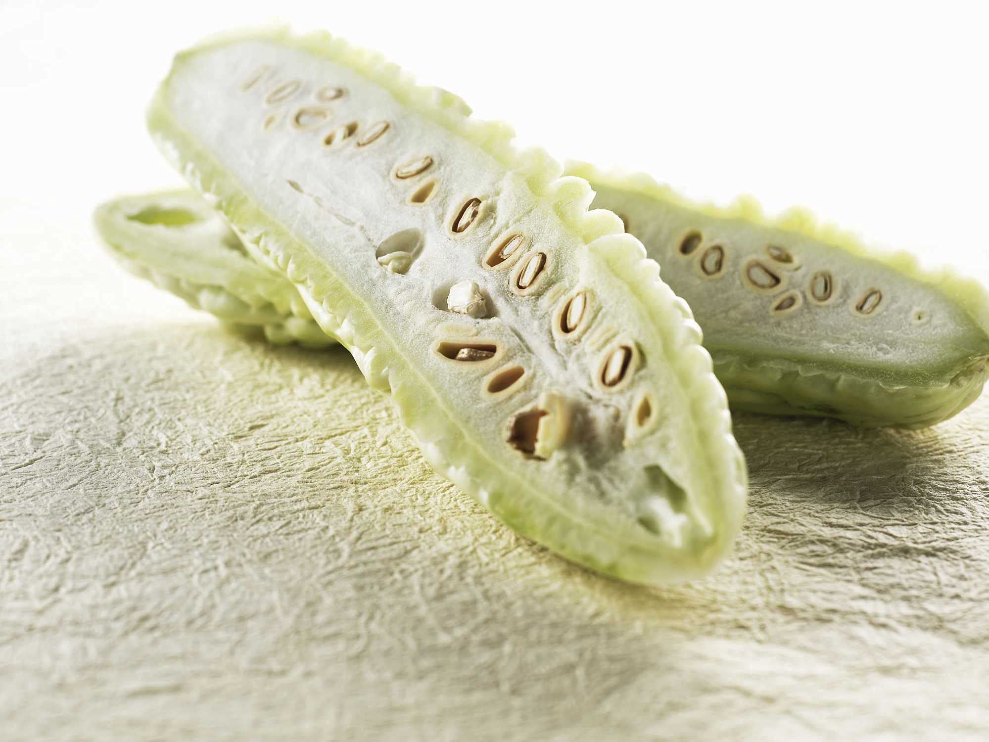 Harvested bitter melons ready to sauté or simmer with curries