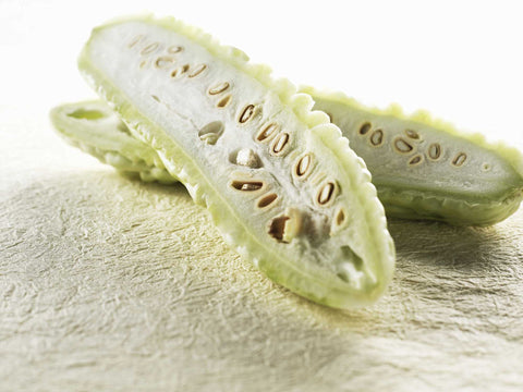 Harvested bitter melons ready to sauté or simmer with curries