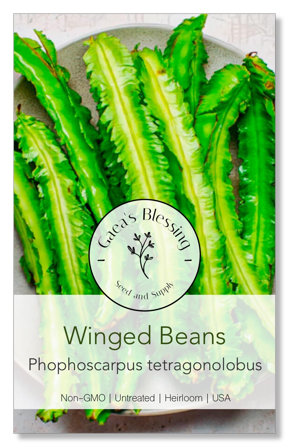 Gaea's Blessing winged bean seeds, open-pollinated and non-GMO, ideal for sustainable home gardens.