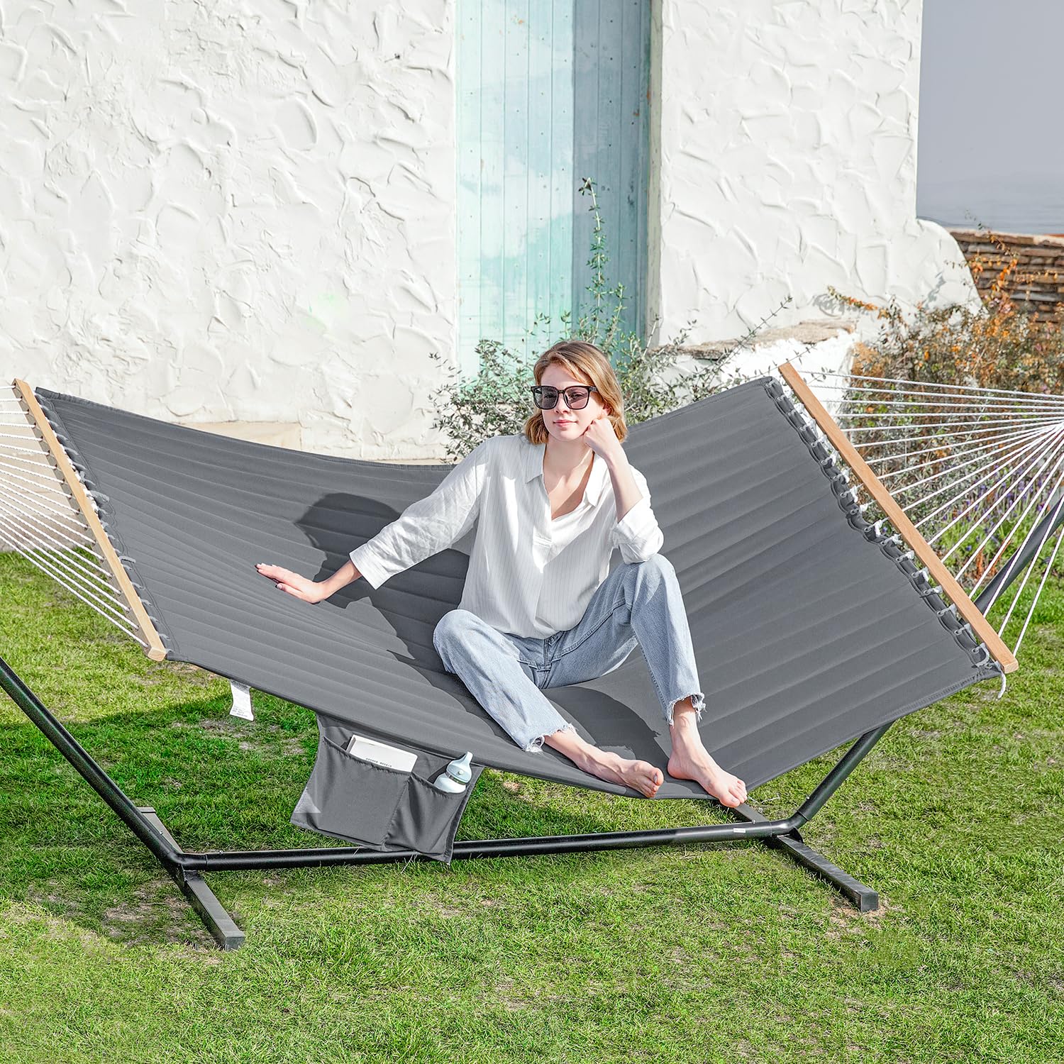 Gafete 55-inch hammock demonstrates ample space for two.