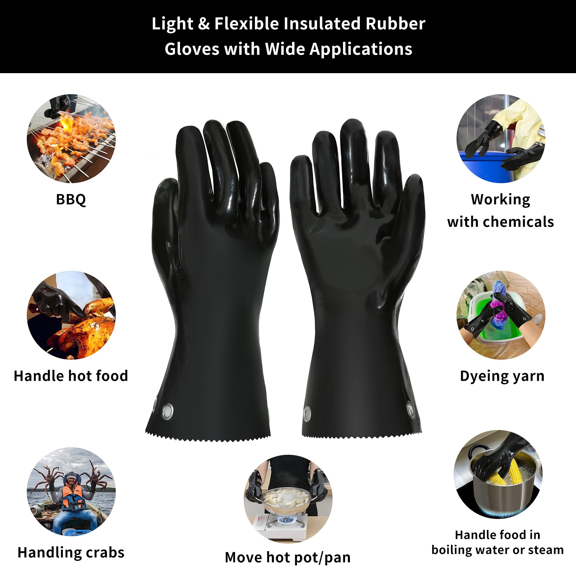 GAGAQI gloves help with safe meat handling near hot surfaces.