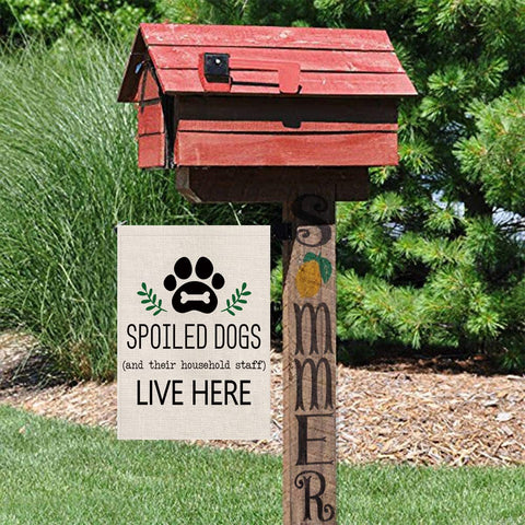 GAGEC dog garden flag enhances yard and patio decor