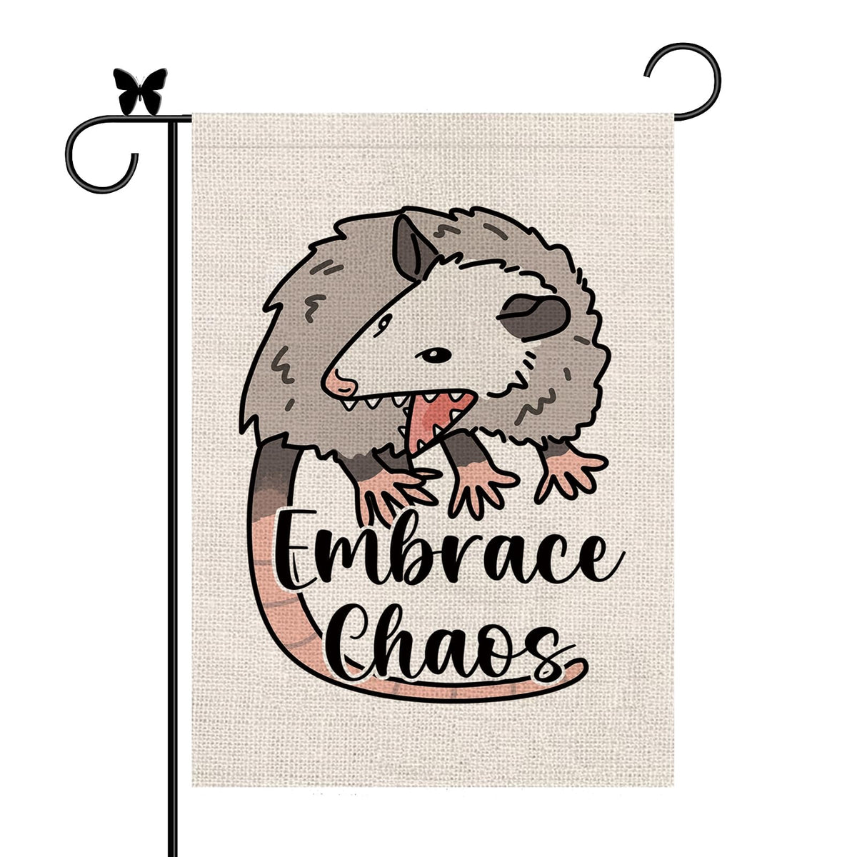 GAGEC garden flag opossum vertical burlap for outdoor display