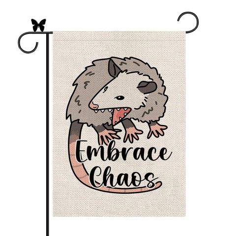 GAGEC garden flag opossum vertical burlap for outdoor display