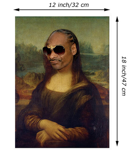 GAGEC Mona Lisa garden flag meme design adds playful curb appeal to patios.