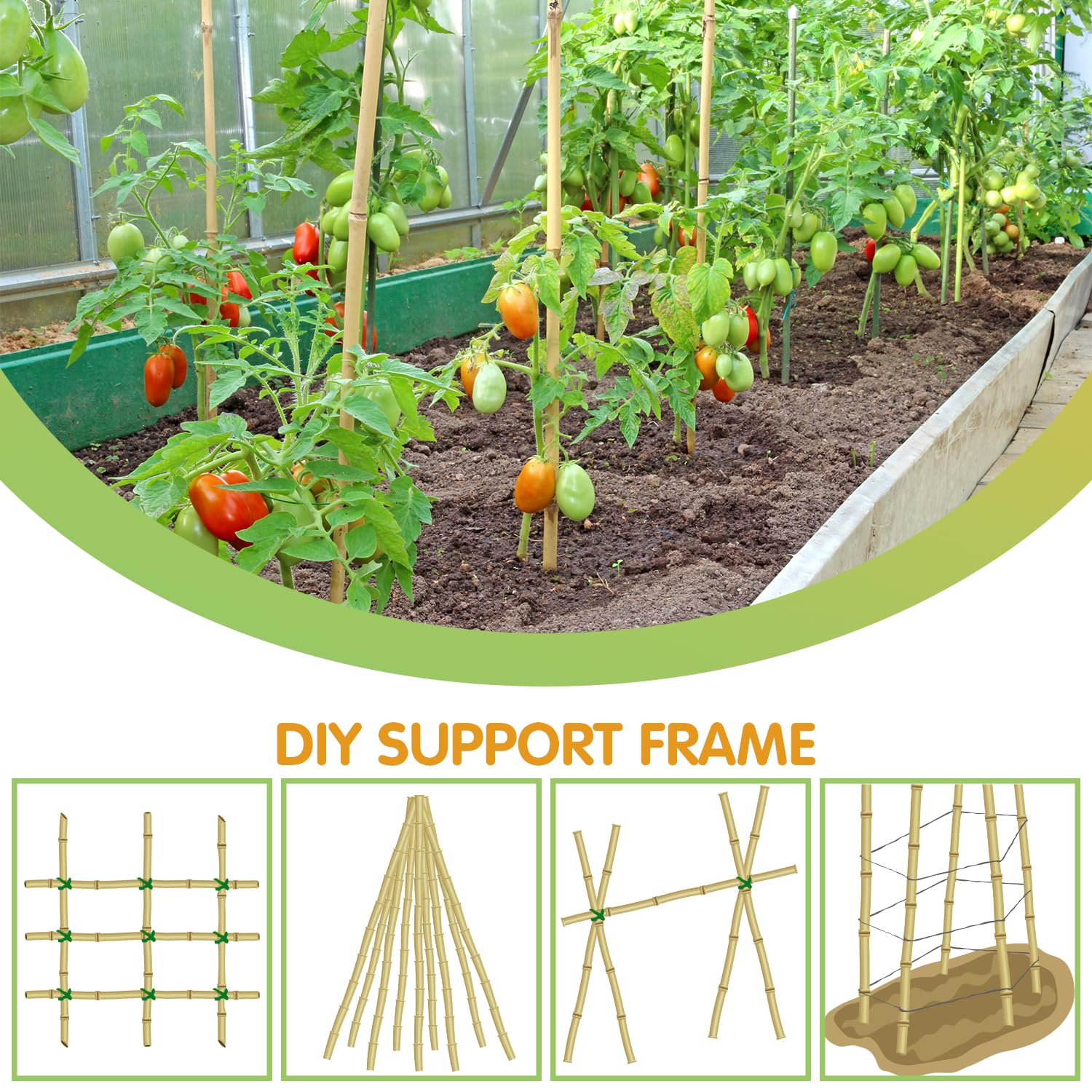 GAGINANG bamboo stakes eco-friendly natural material blends with garden aesthetics.