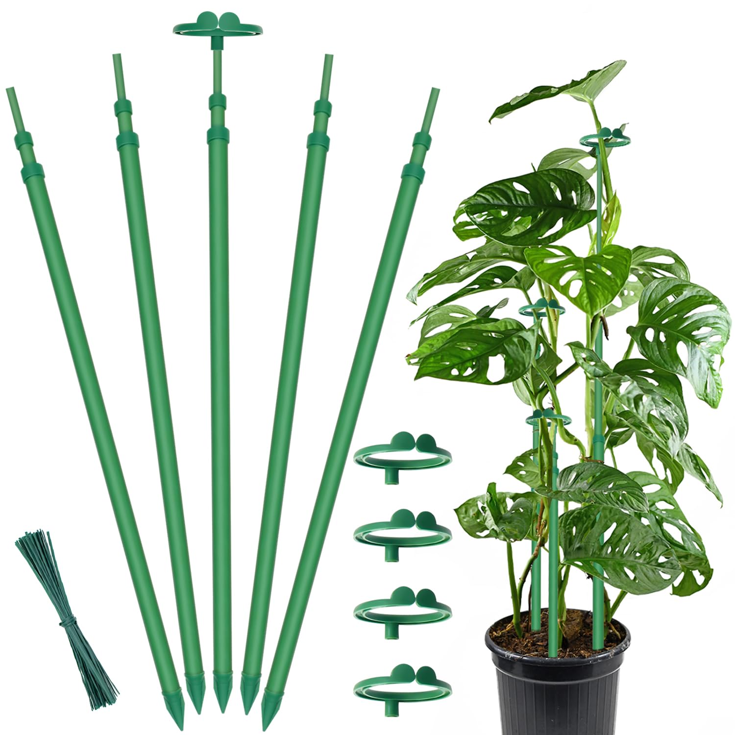 GAGINANG extendable plant stakes with telescoping length for adjustable support through growth stages, indoors or outdoors.