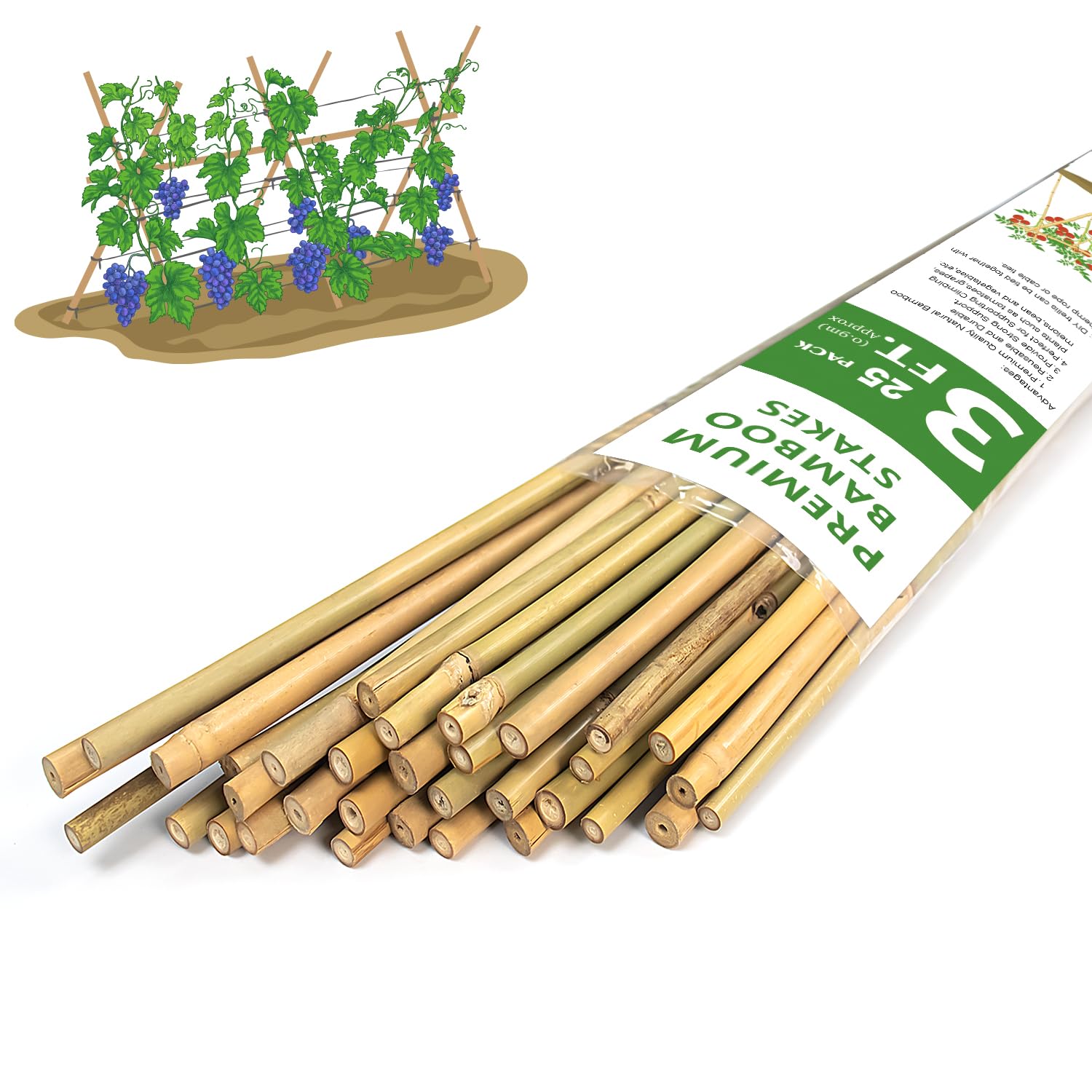 GAGINANG plant stakes in a 3ft design secure tall plants and improve stability.