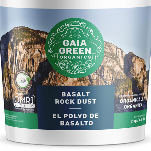 Gaia Green Basalt Rock Dust close-up for landscapes and turf conditioning.