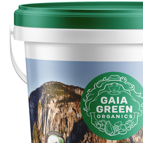 Gaia Green Basalt Rock Dust powder texture highlighting mineral-rich soil enrichment.