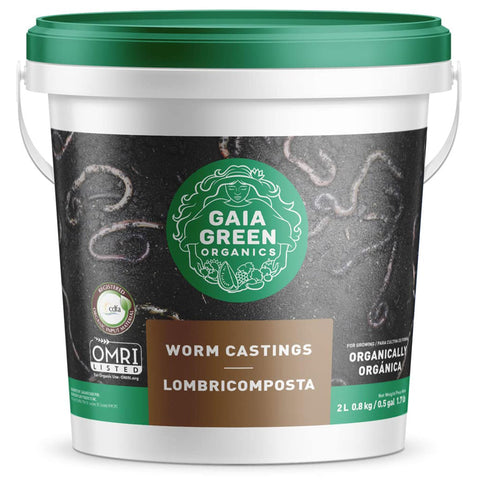 GAIA GREEN worm castings 2L packaging for premium soil enhancement.