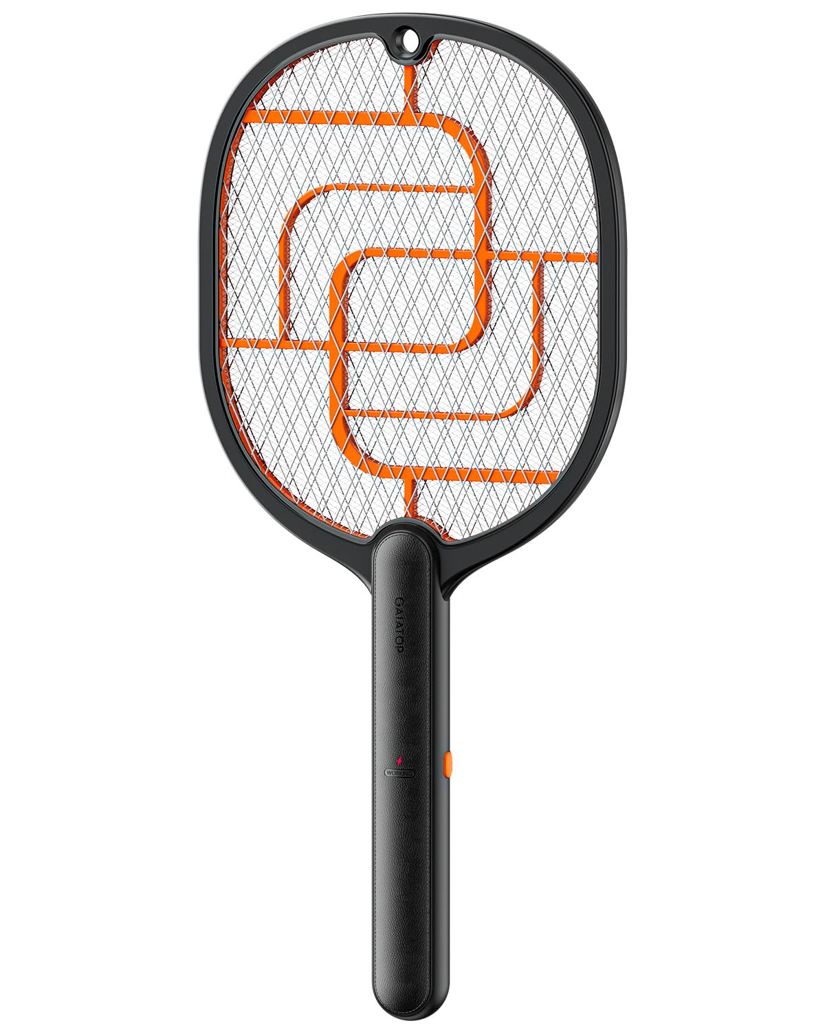 GAIATOP electric fly swatter front view with ergonomic grip for comfortable, precise pest control