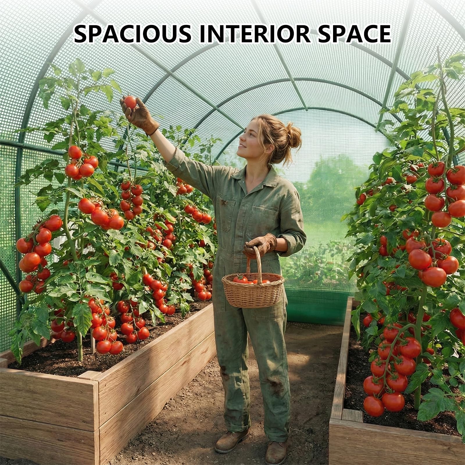 Gaildon roll-up door enables easy access and ventilation in the greenhouse.