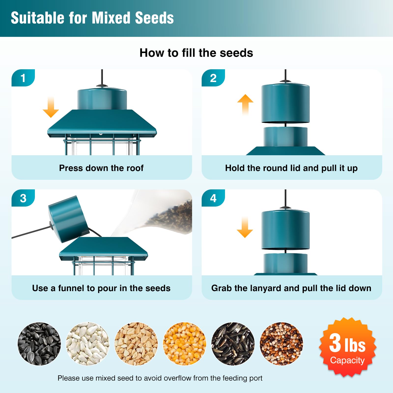 GAINSEN extended perches give birds more space to feed and perch.