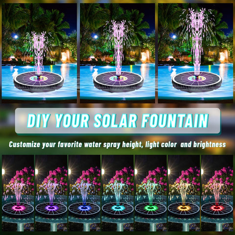 GAIZERL LED lights create dusk ambience around the fountain.