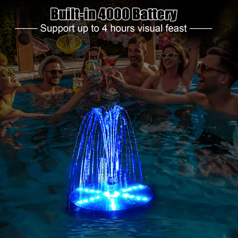 GAIZERL fountain in outdoor setting demonstrates easy maintenance and mood-enhancing lighting