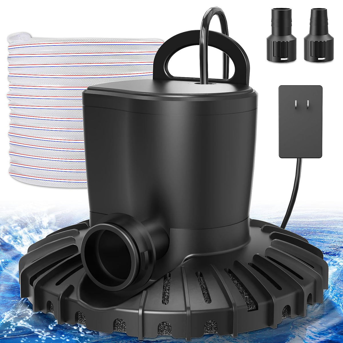 GAIZERL pool cover pump ready-to-use kit with adapters and cord
