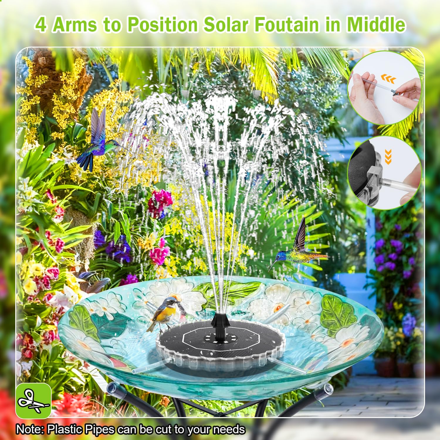 GAIZERL Solar Fountain 4 fixers: secure anchoring for outdoor water features.