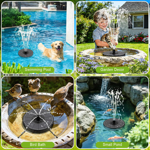 GAIZERL solar fountain includes a low-water sensor and debris filter