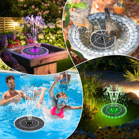 GAIZERL Solar Fountain operation in sunlight: direct sun required for pump performance.