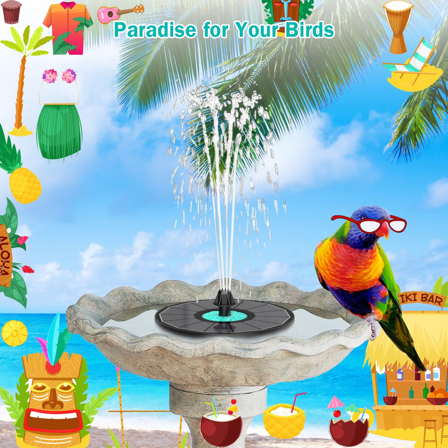 GAIZERL cyan flower fountain spray reaches up to 20 inches in sun