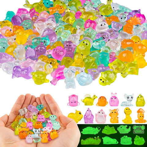 GALAOMA 200pcs multicolor mini resin animals for fairy gardens and DIY projects.