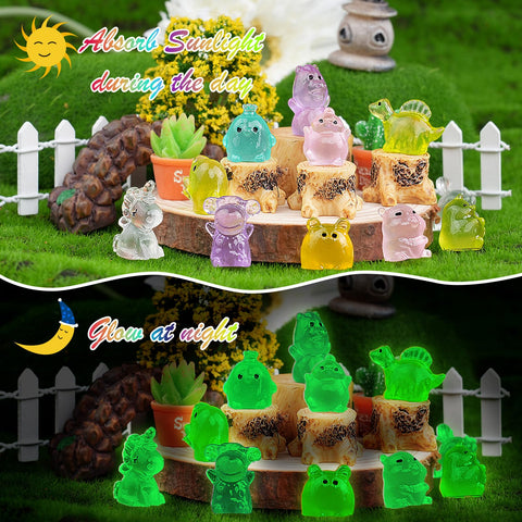 GALAOMA glow-in-the-dark mini animals create magical nighttime ambiance in displays.