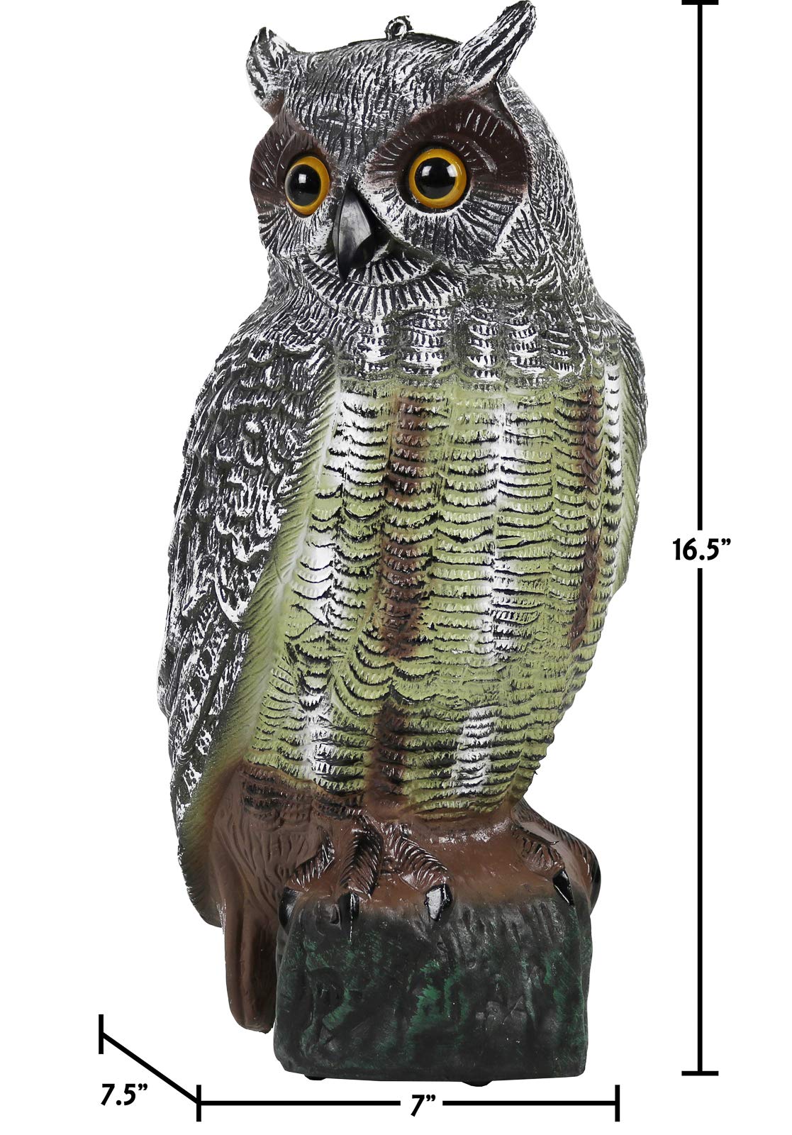 Galashield Owl Decoy deters birds in farms and backyards without harming wildlife.