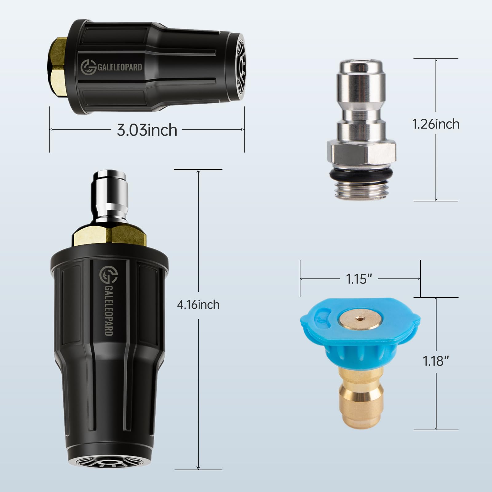 GALELEOPARD turbo nozzle tackles brick and concrete cleaning with efficiency.