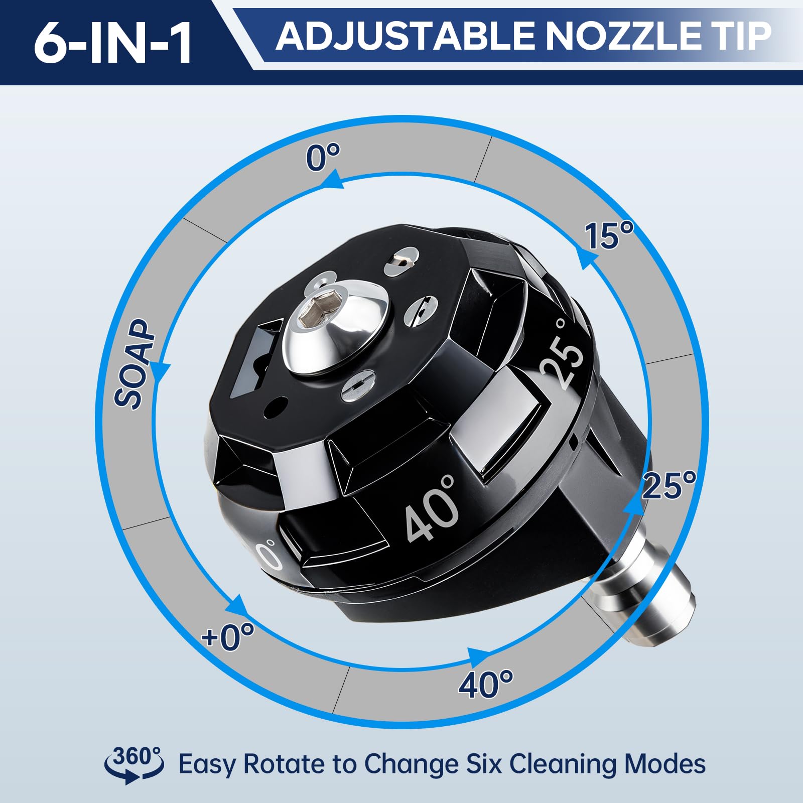 GALELEOPARD quick-connect 1/4 inch extension wand enables fast nozzle changes.