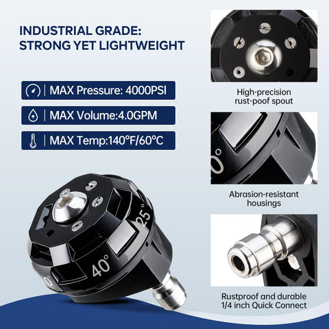 GALELEOPARD rotating nozzle head adjusts spray pattern precisely.