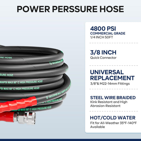 GALELEOPARD steel wire braided hose for durable cleaning sessions