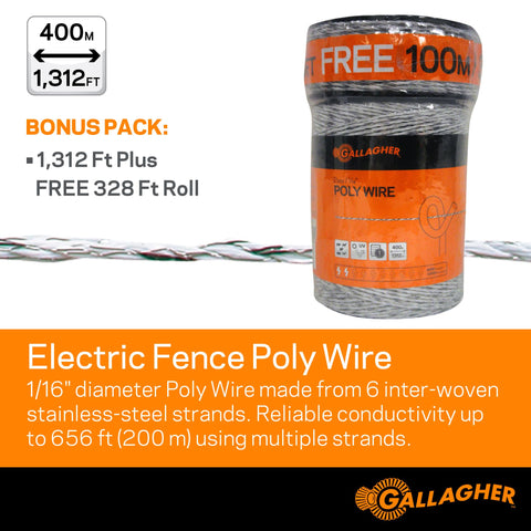 Gallagher poly wire with six stainless strands delivering reliable conductivity.