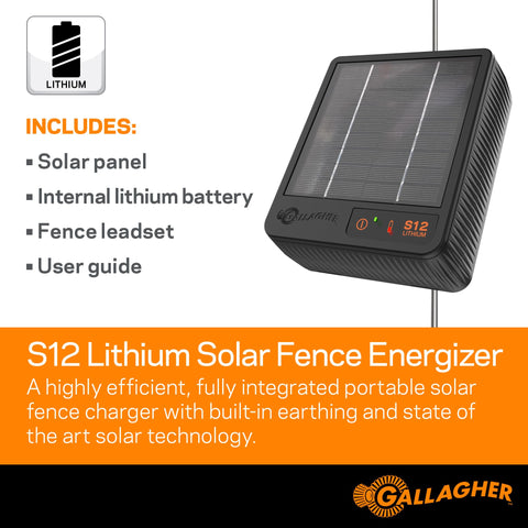 Gallagher S12 close-up highlighting built-in earthing for reliable grounding.