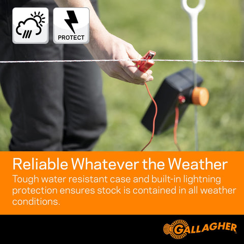 Gallagher S12 weather-ready enclosure withstands rugged farm conditions.