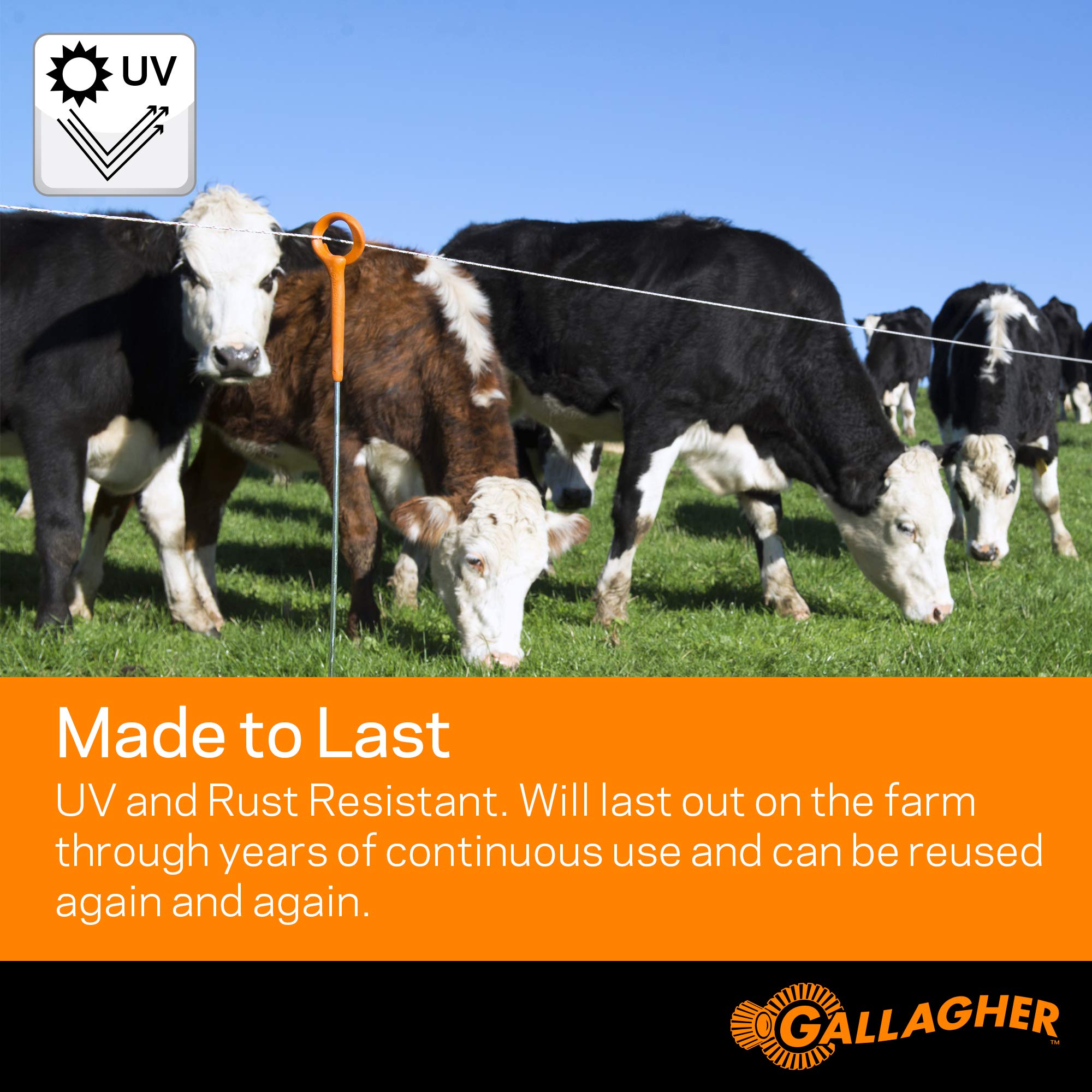 Gallagher Turbo Wire ultra-white visibility improves livestock awareness.