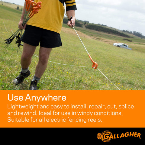 Gallagher Turbo Wire UV-stabilized construction resists rust in all seasons.