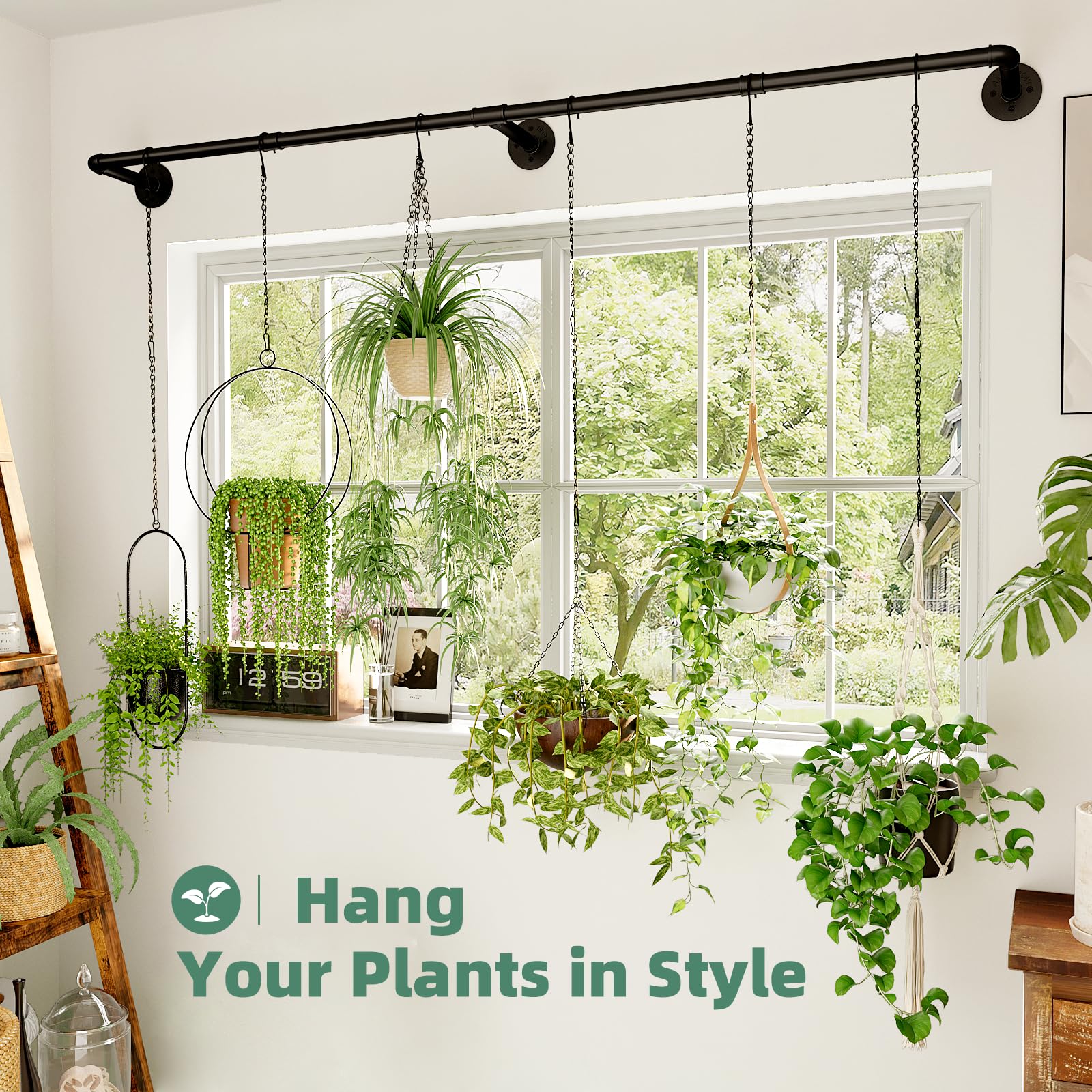 Galood hanging planter shows secure ceiling or wall mounting