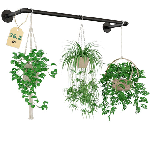 Galood plant hanger with black metal rod for indoor display