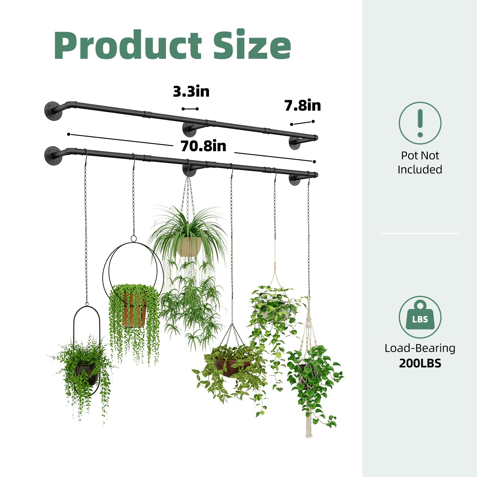 Galood plant hanger wall or ceiling mount offers versatile placement