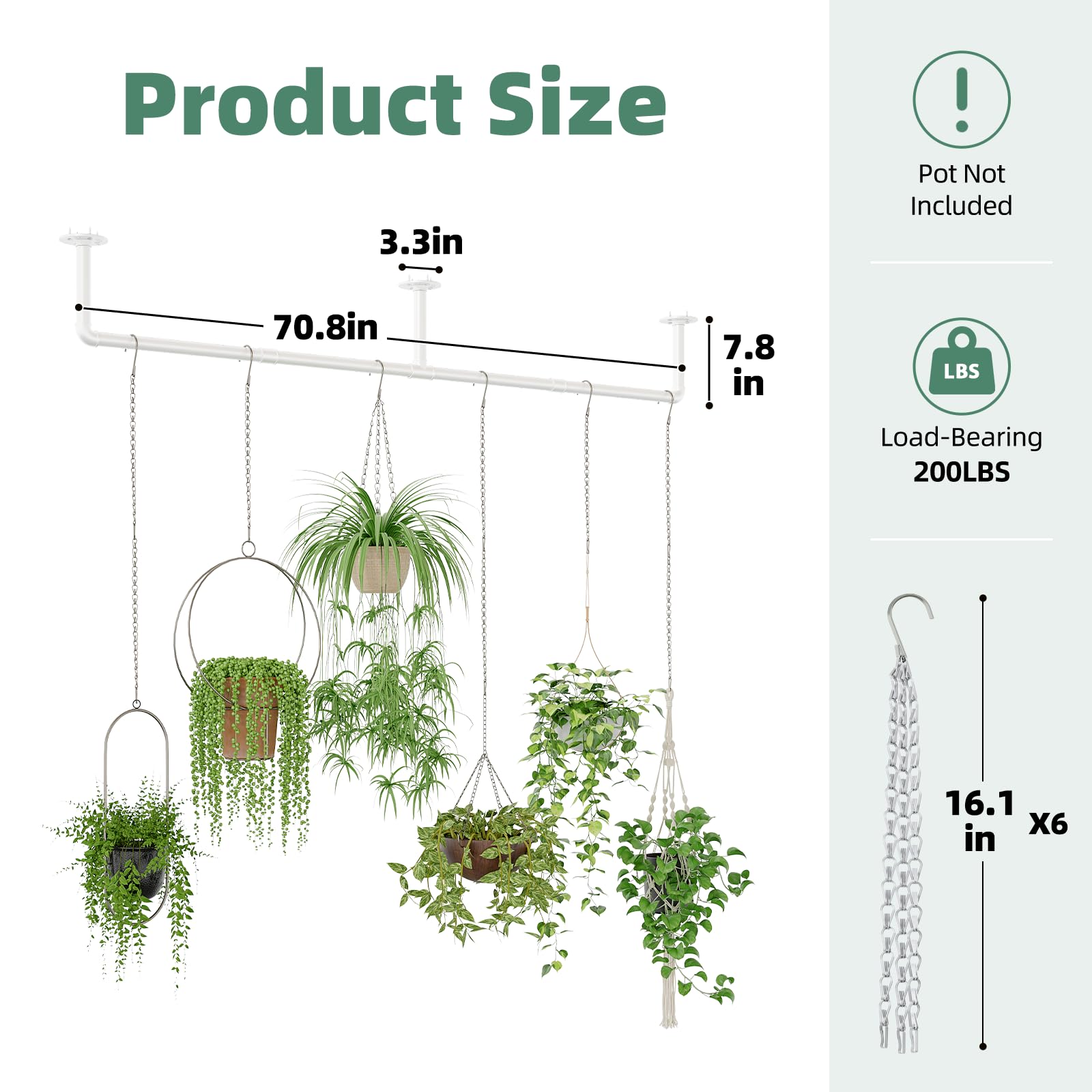 Galood versatile hanging planter fits kitchens, living rooms, balconies.