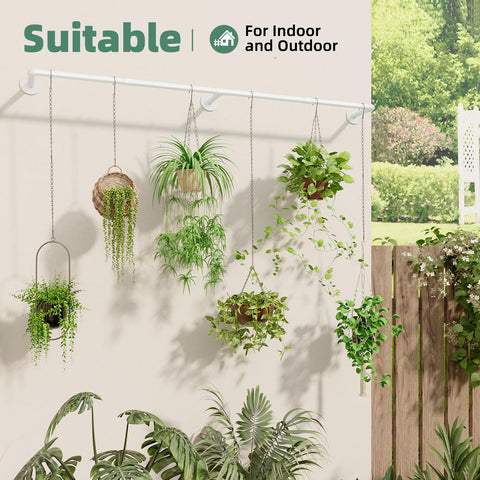 Galood white metal rod provides sturdy, durable indoor support.