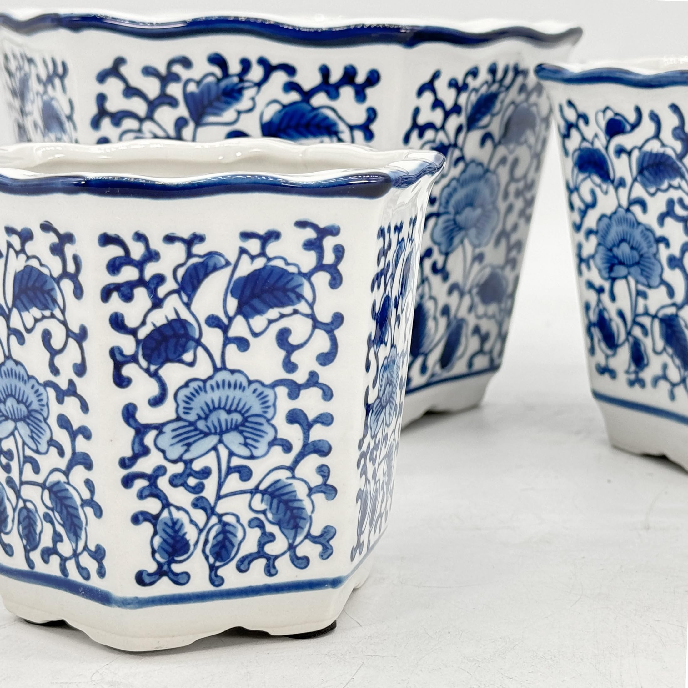 Galt International set of 3 hexagonal planters offers versatile styling options.
