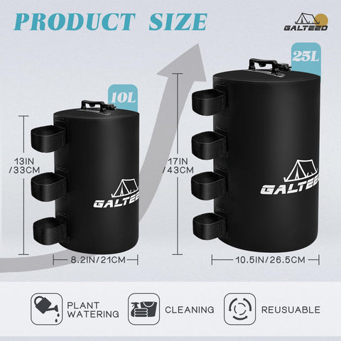GALTEED water weight bag with easy-fill spout for quick setup.